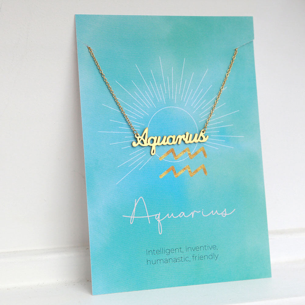 Gold necklace aquarius