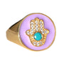 Ring Hamsa rosa