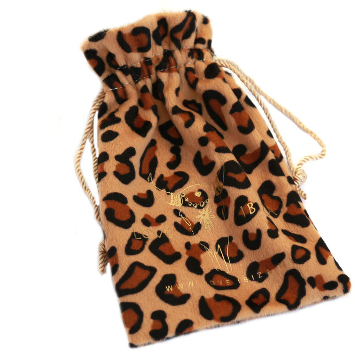 Gift bag leopard velvet 