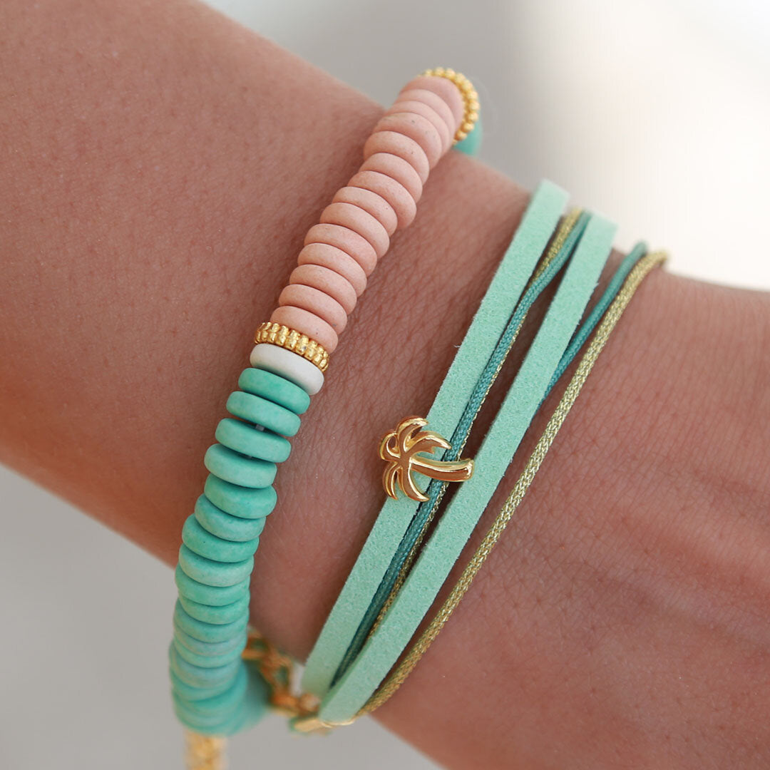 Wrap bracelet seagreen palm