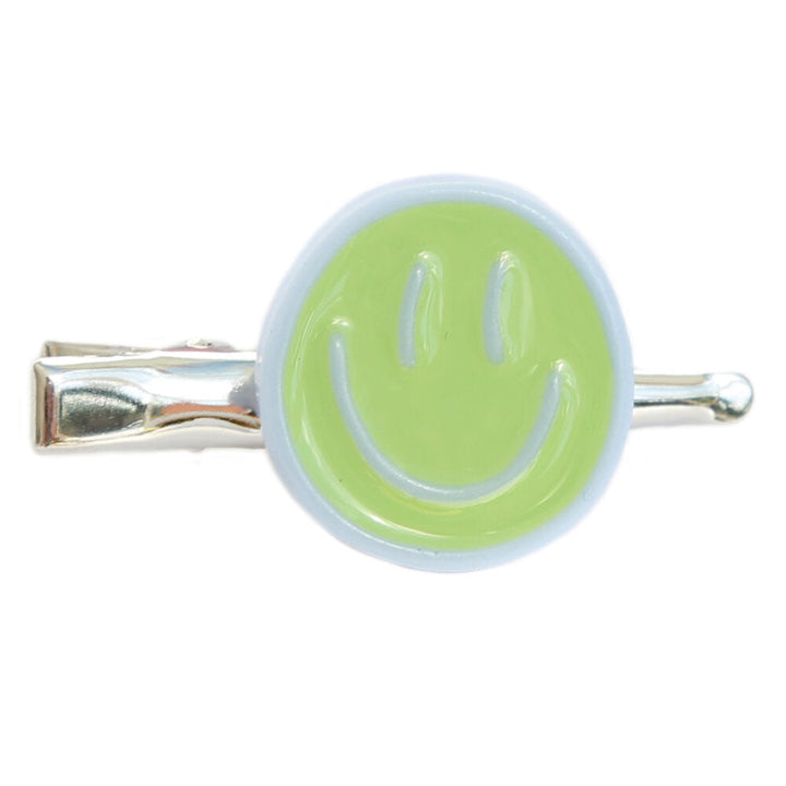 Hair clip smiley green blue