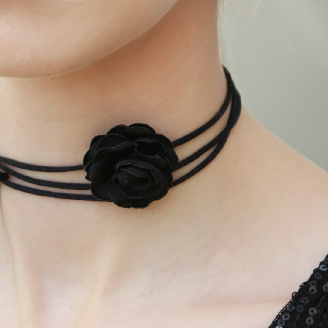 Choker flower black