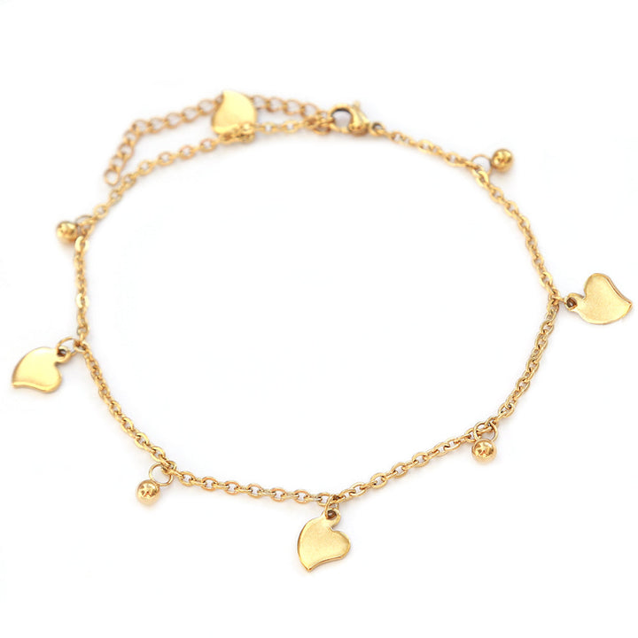 Anklet golden hearts