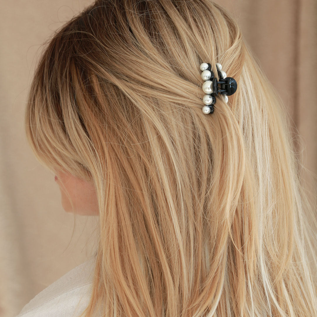 Hair clip mini pearl black