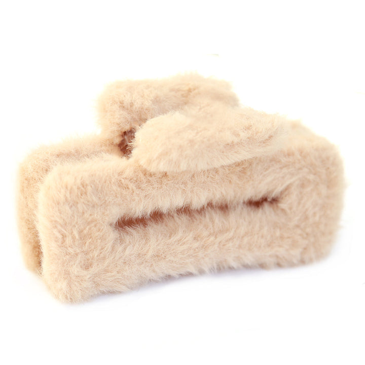 Haarspange flauschig beige