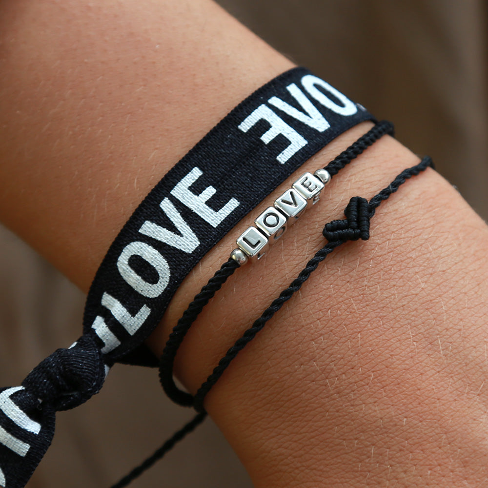 Love Ibiza heart armband zwart