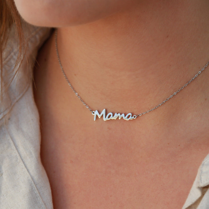 Silver necklace mom