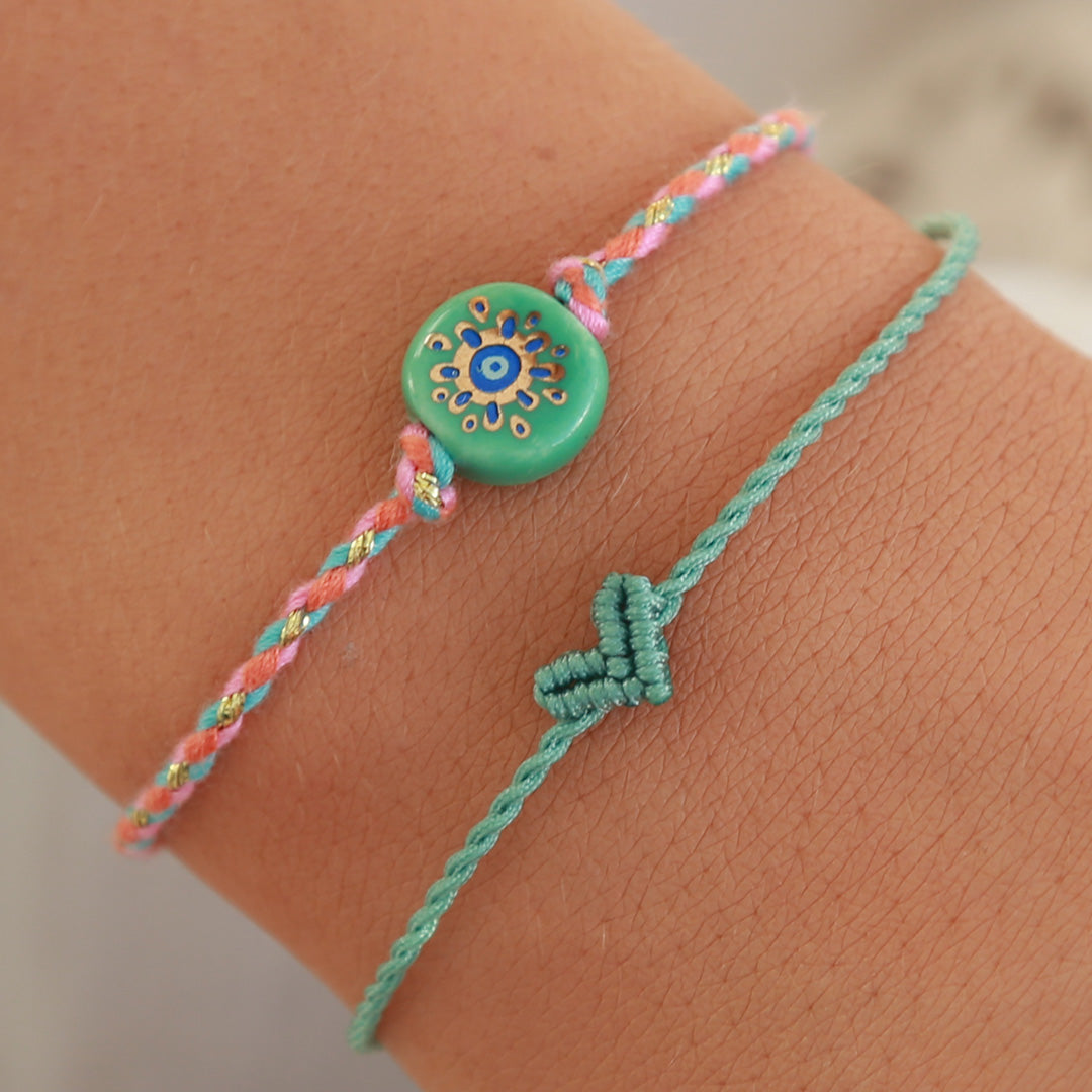 Love Ibiza heart bracelet sea green