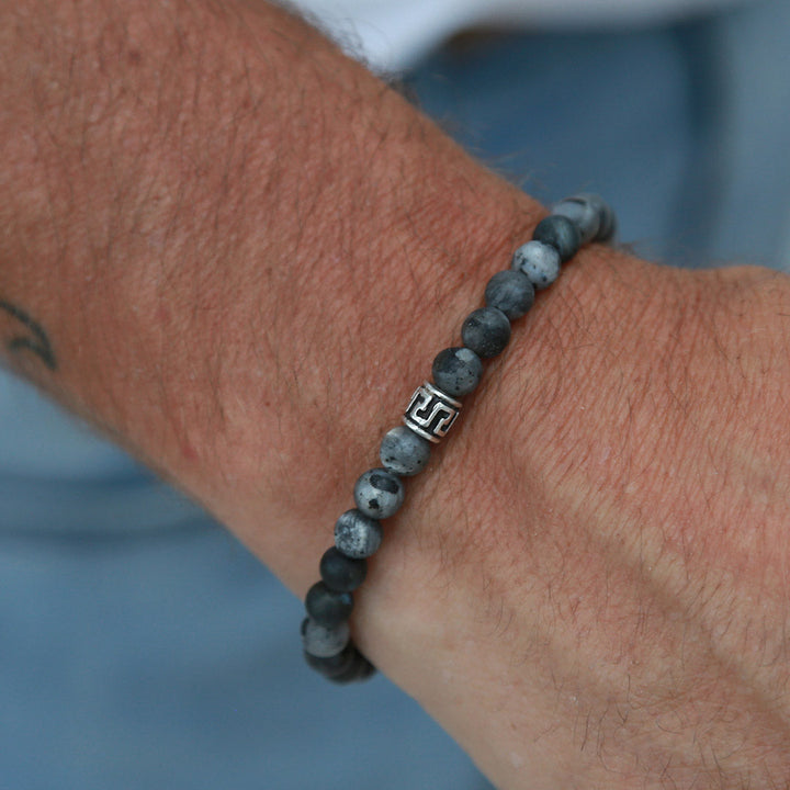 Bracelet gray stone for men