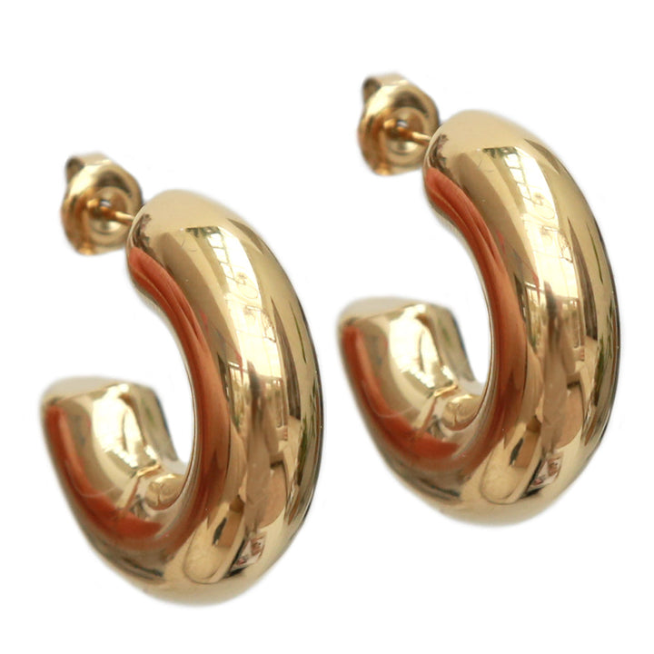 Gold earrings bold hoops