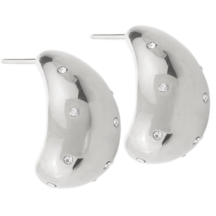 Boucles d'oreilles goutte strass argent