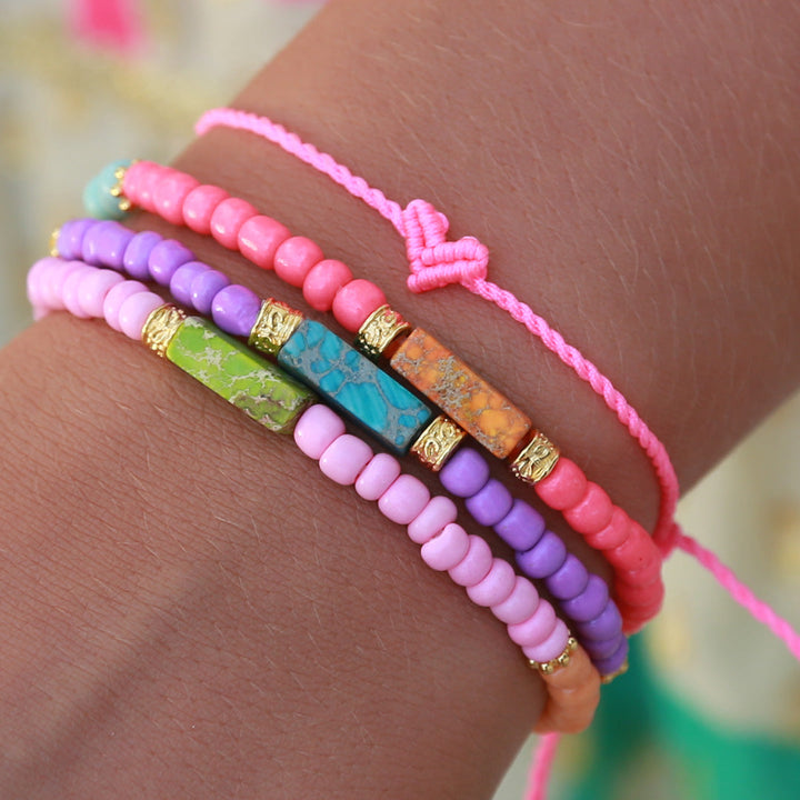 Bracelet Ibiza love light pink