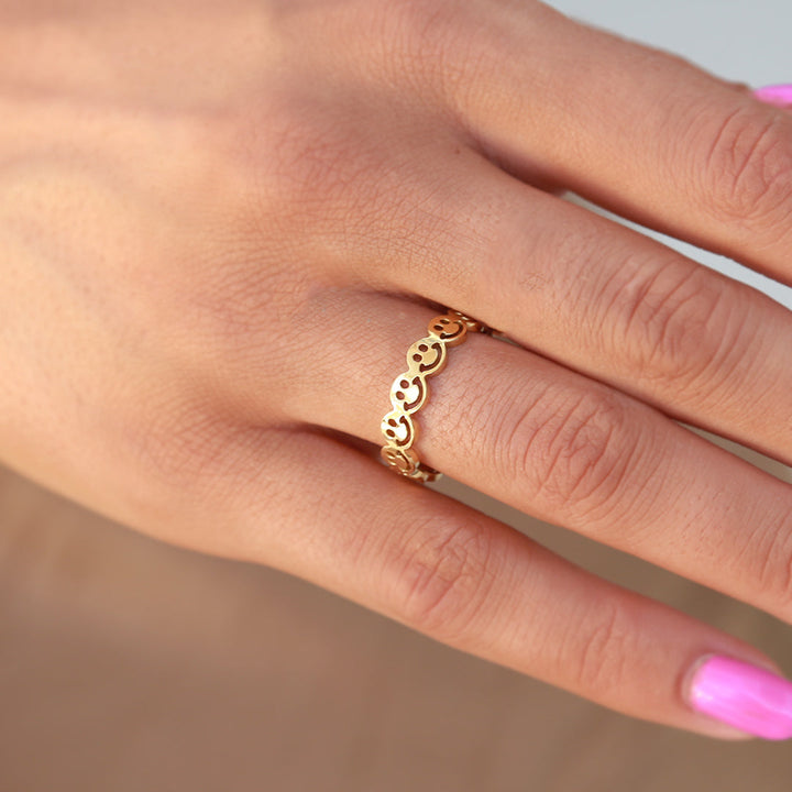 Gouden ring smiley