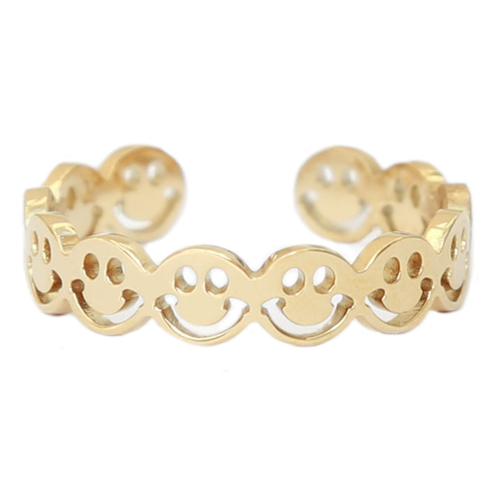 Gouden ring smiley