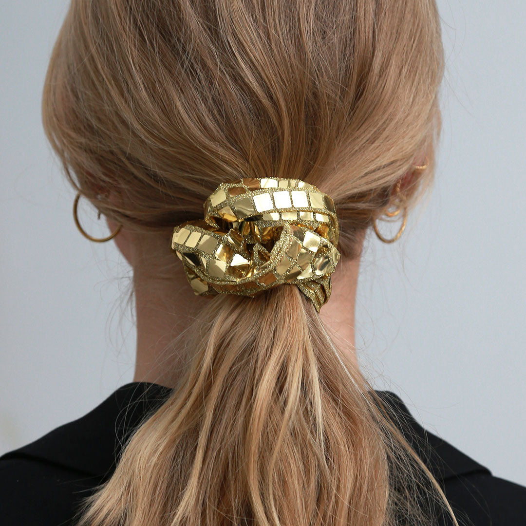 Scrunchie disco gold