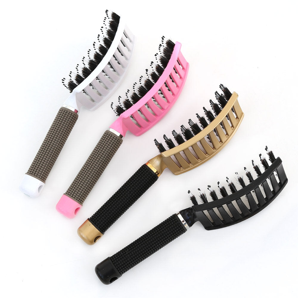 Anti-tangle hair brush black